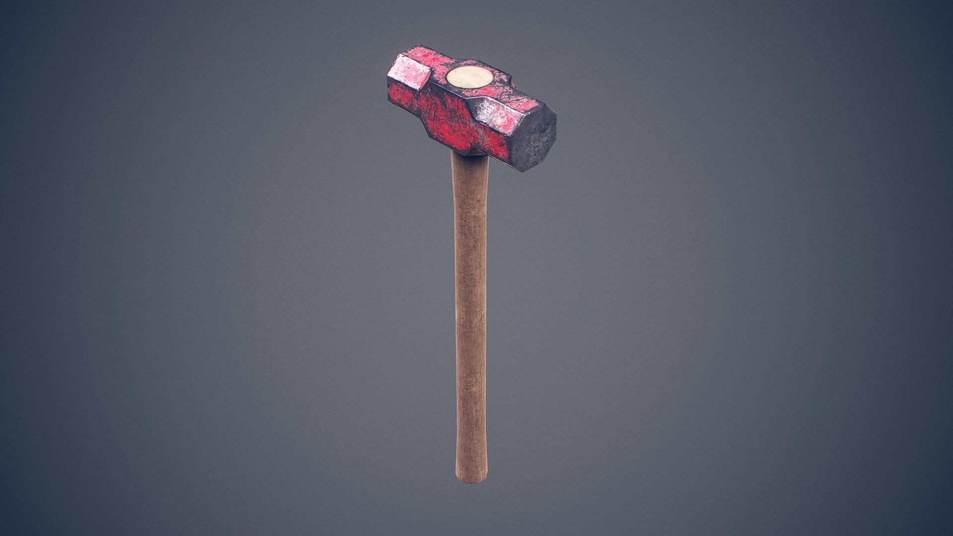 Worn Sledgehammer Low-poly 3D model_3