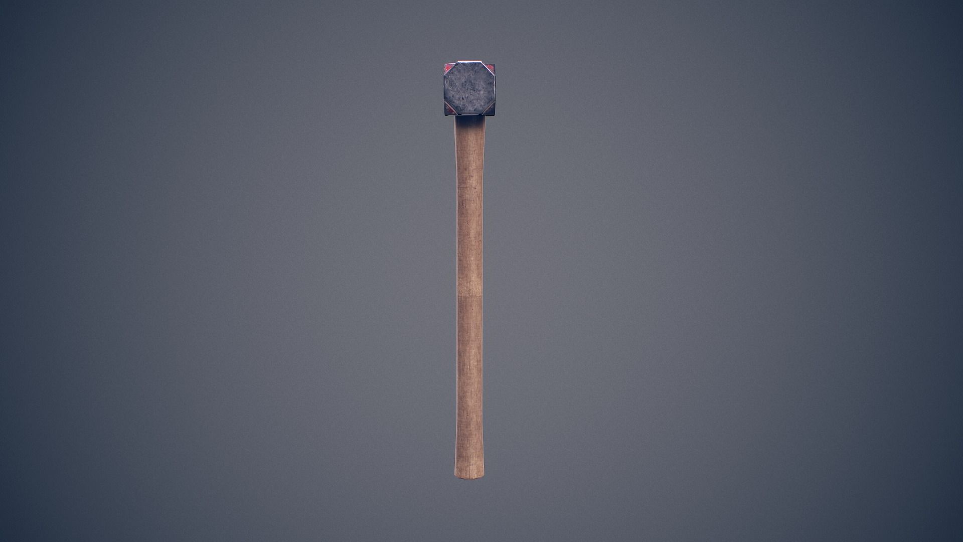 Worn Sledgehammer Low-poly 3D model_6