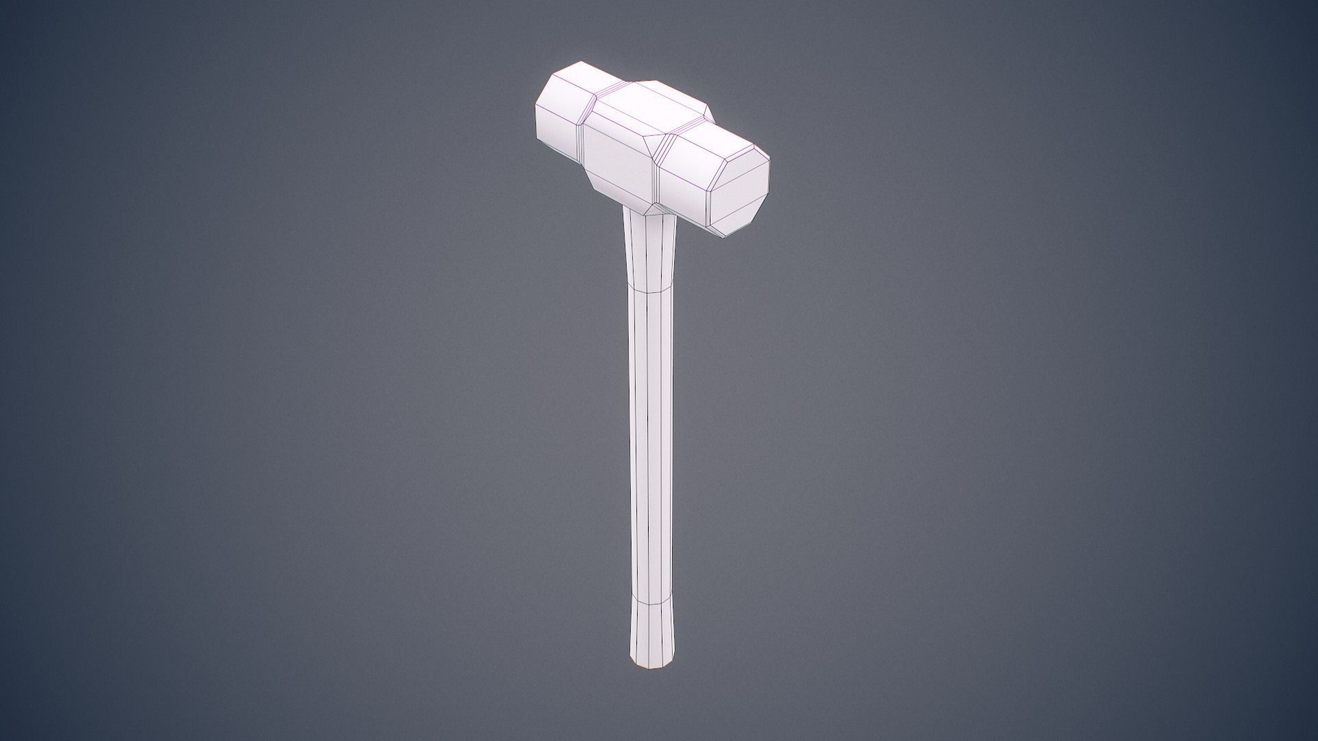 Worn Sledgehammer Low-poly 3D model_10
