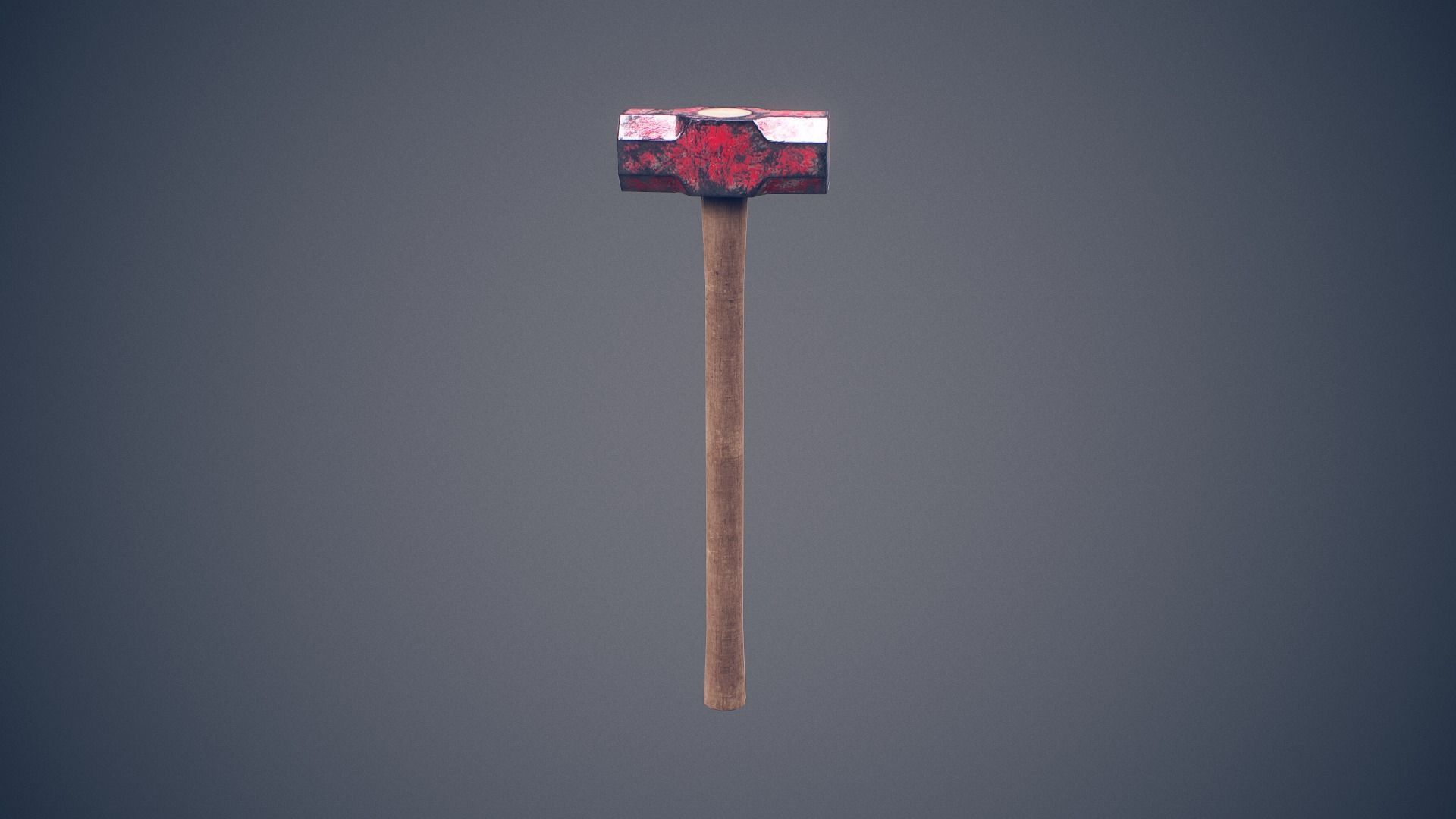 Worn Sledgehammer Low-poly 3D model_4