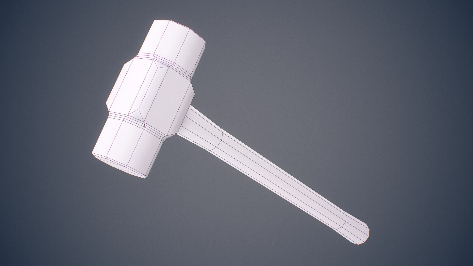 Worn Sledgehammer Low-poly 3D model_8