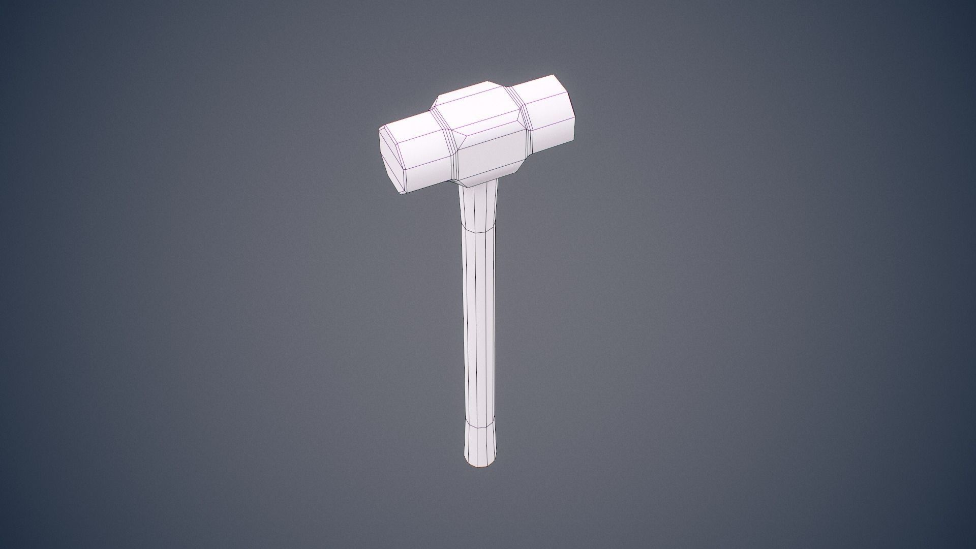 Worn Sledgehammer Low-poly 3D model_9