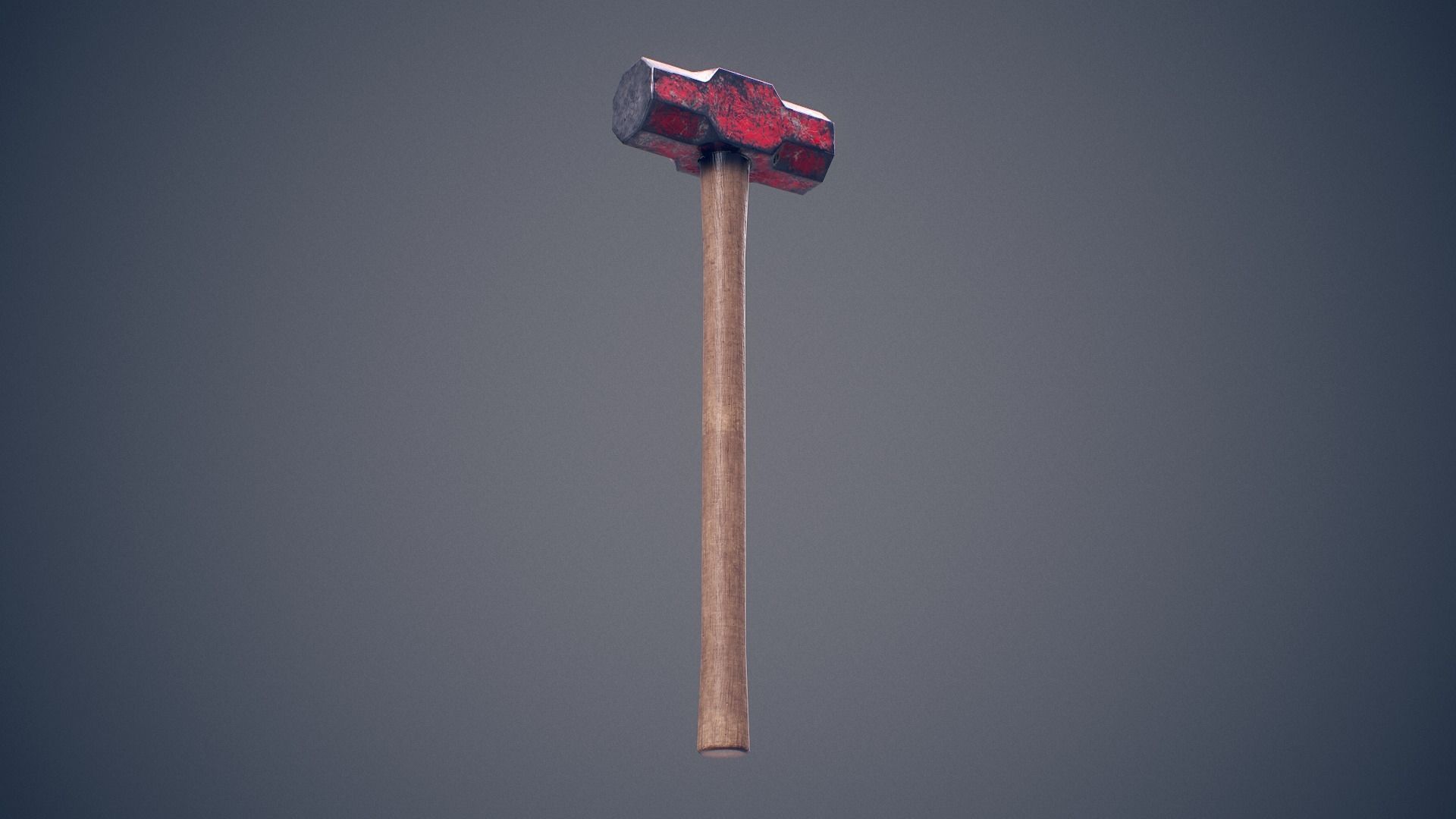 Worn Sledgehammer Low-poly 3D model_5