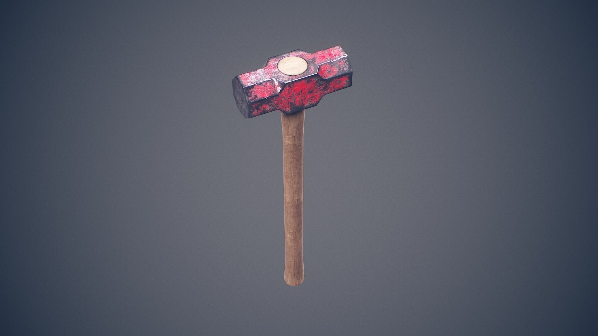 Worn Sledgehammer Low-poly 3D model_2