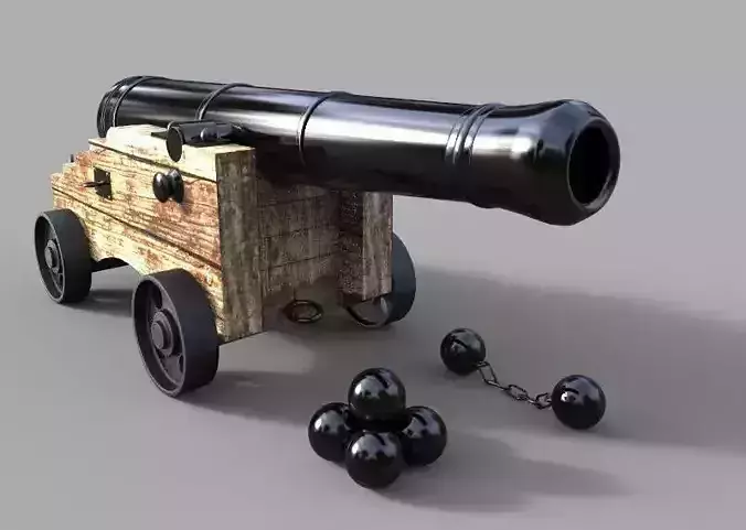 Naval Cannon 3D model