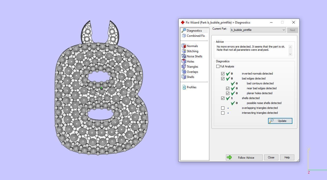 Alphabet Bubble B 3D print model_19