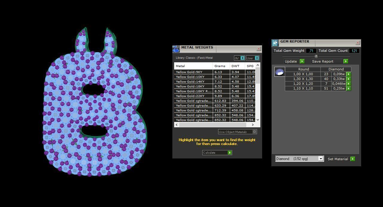Alphabet Bubble B 3D print model_11