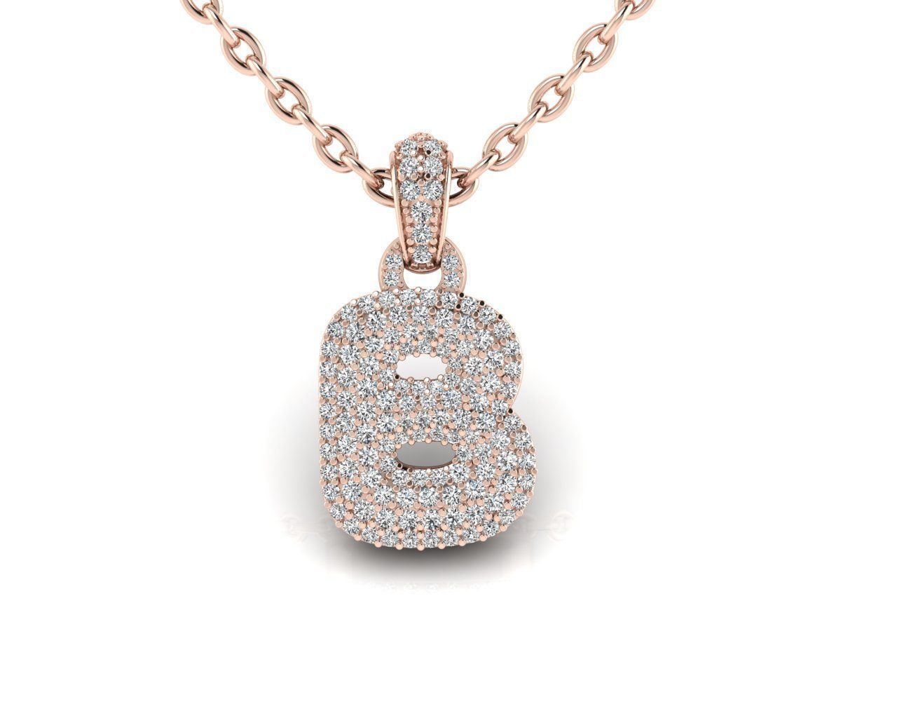 Alphabet Bubble B 3D print model_2