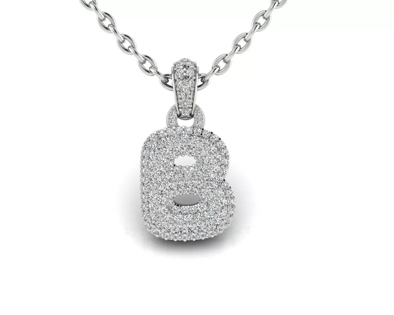 Alphabet Bubble B 3D print model_0