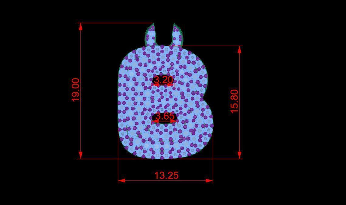Alphabet Bubble B 3D print model_17