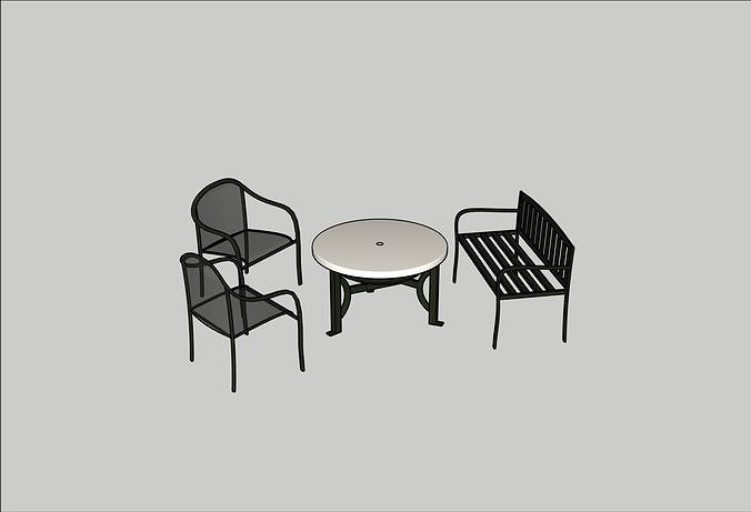 Round Exterior Table Low-poly 3D model