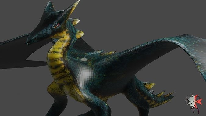 Dragon Low Poly Rigged and Animation ready  Low-poly 3D model