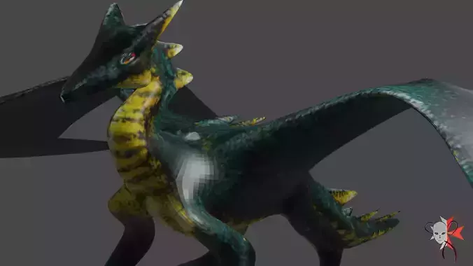 Dragon Low Poly Rigged and Animation ready  Low-poly 3D model