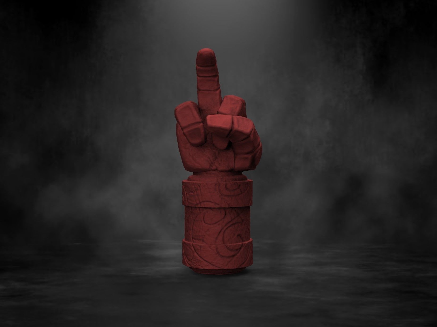 Hellboy Middle Finger of Doom Right Hand of Doom 3D print model_3