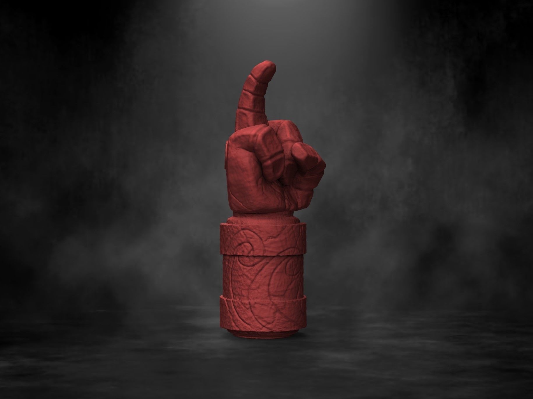 Hellboy Middle Finger of Doom Right Hand of Doom 3D print model_2