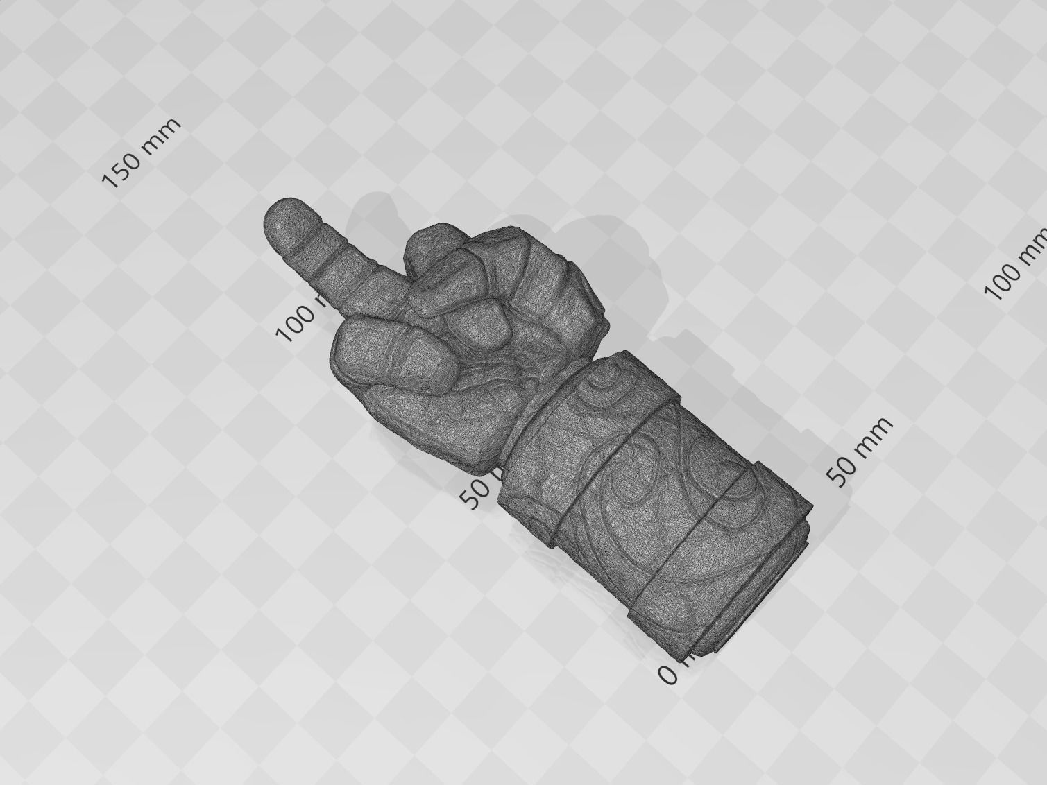 Hellboy Middle Finger of Doom Right Hand of Doom 3D print model_4