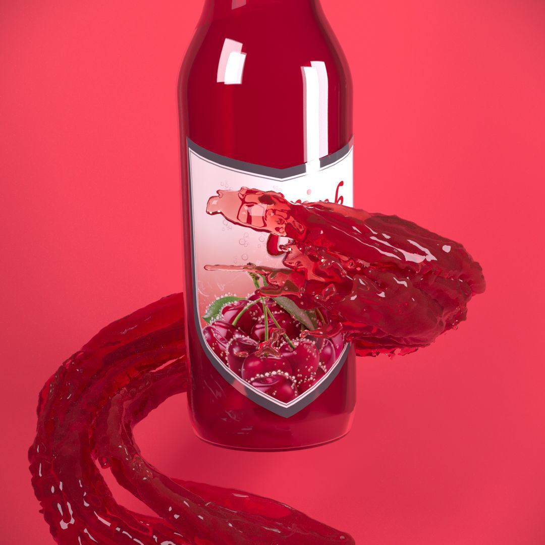 Animated Water plash spiral 3D model_9