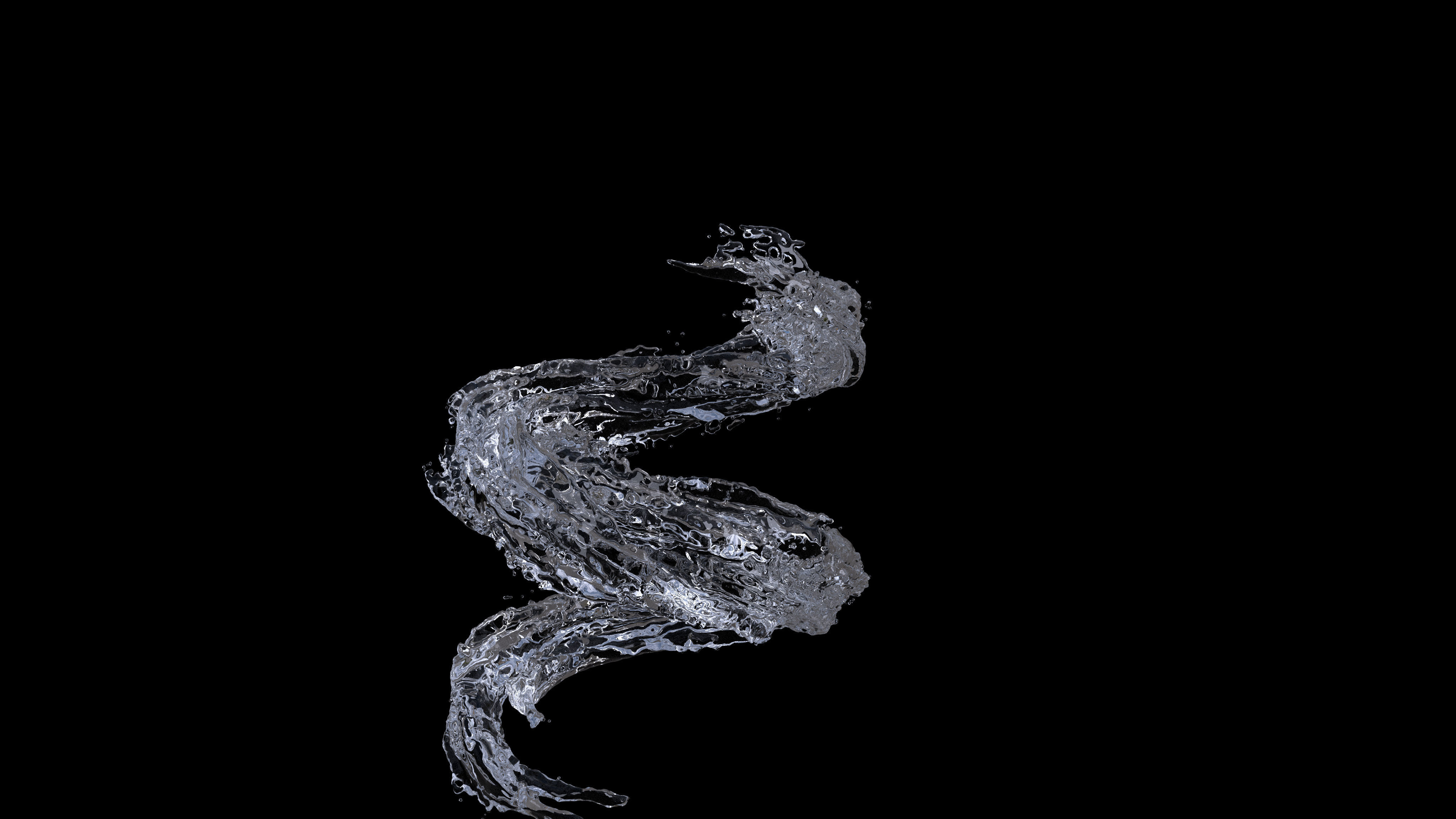 Animated Water plash spiral 3D model_5