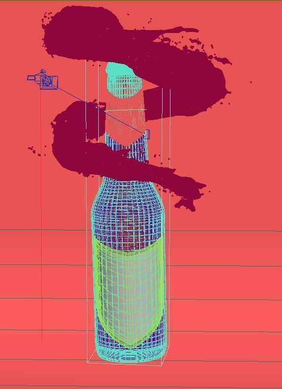 Animated Water plash spiral 3D model_6