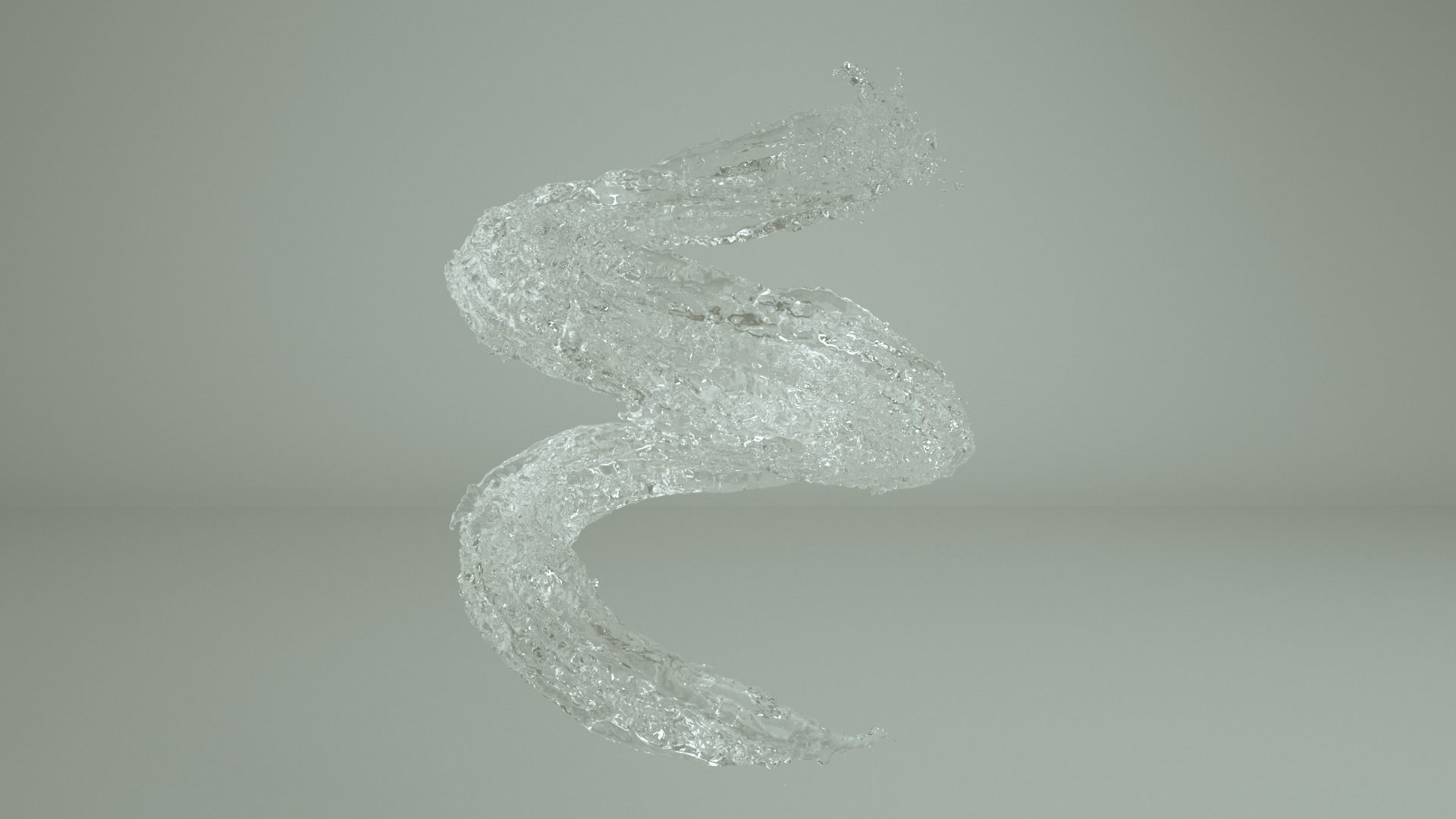 Animated Water plash spiral 3D model_3