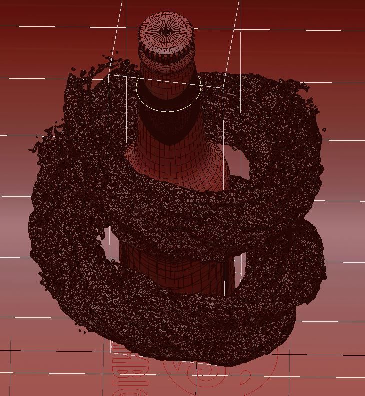 Animated Water plash spiral 3D model_10