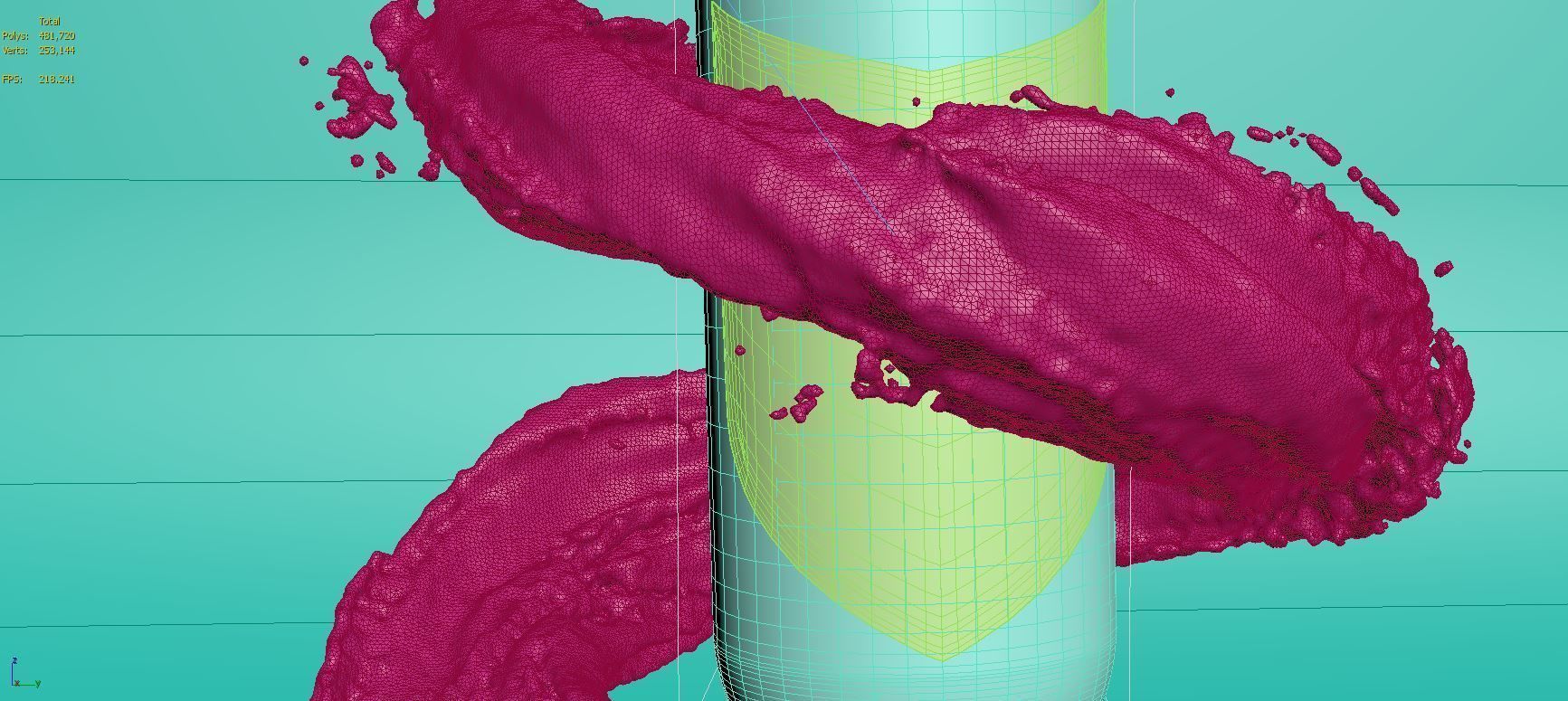 Animated Water plash spiral 3D model_7