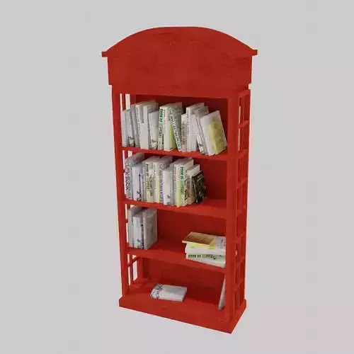 Bookcase telephone booth with books