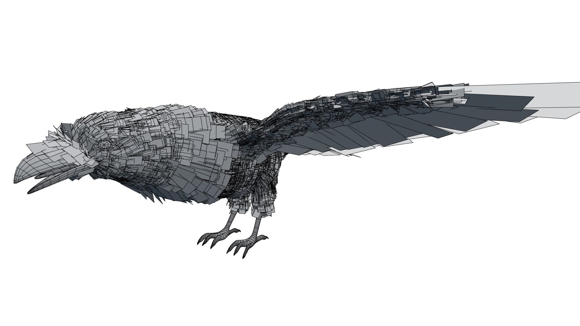Animated Low Poly Raven Model With PBR Materials Low-poly 3D model_6