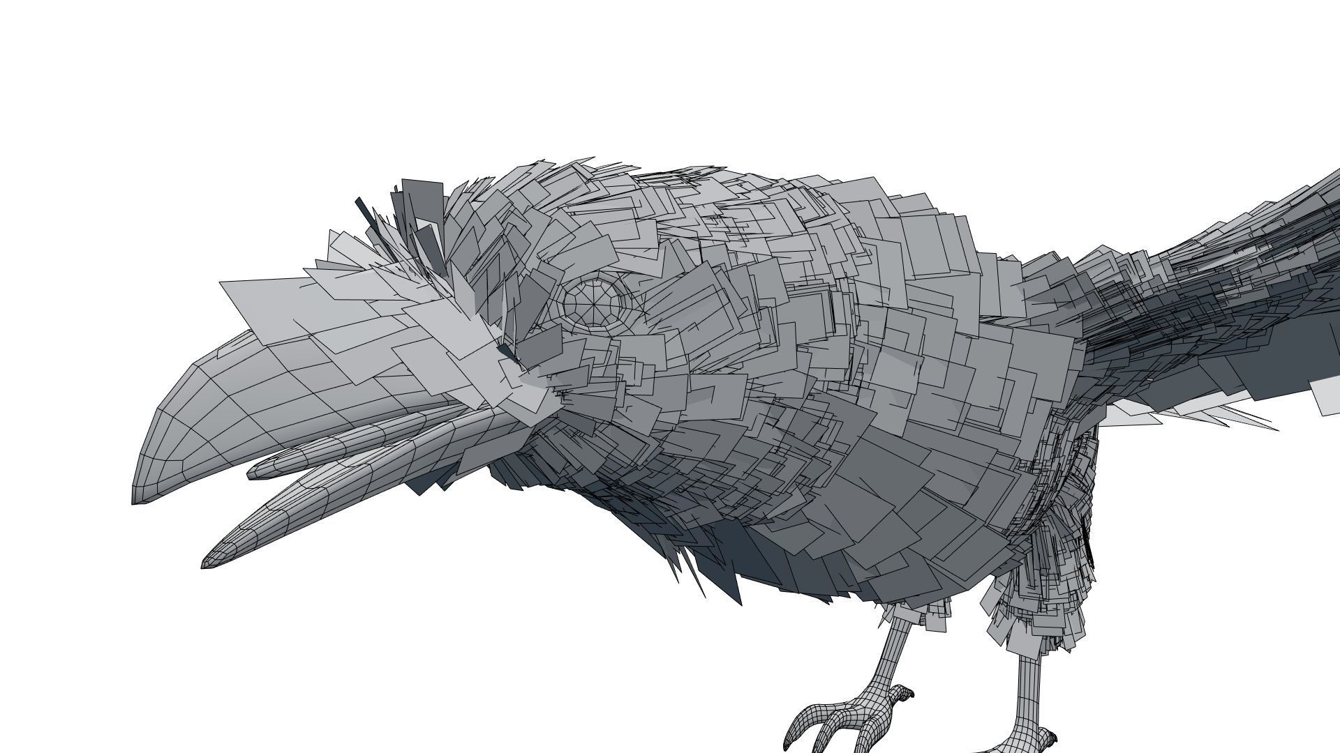 Animated Low Poly Raven Model With PBR Materials Low-poly 3D model_18