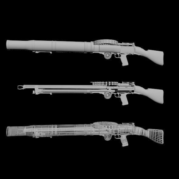 Lewis Gun 01 3D model_8