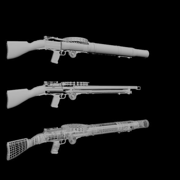 Lewis Gun 01 3D model_3