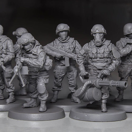 Soldier squad 28 mm scale 3D print model