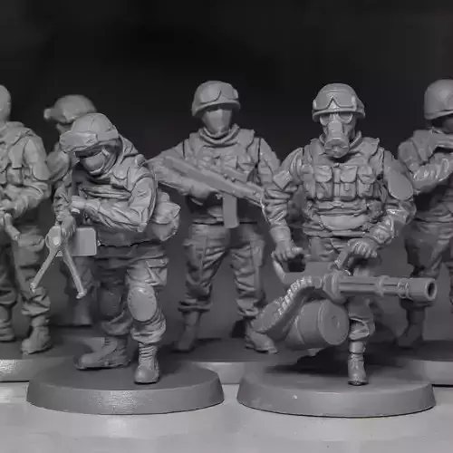 Soldier squad 28 mm scale 3D print model