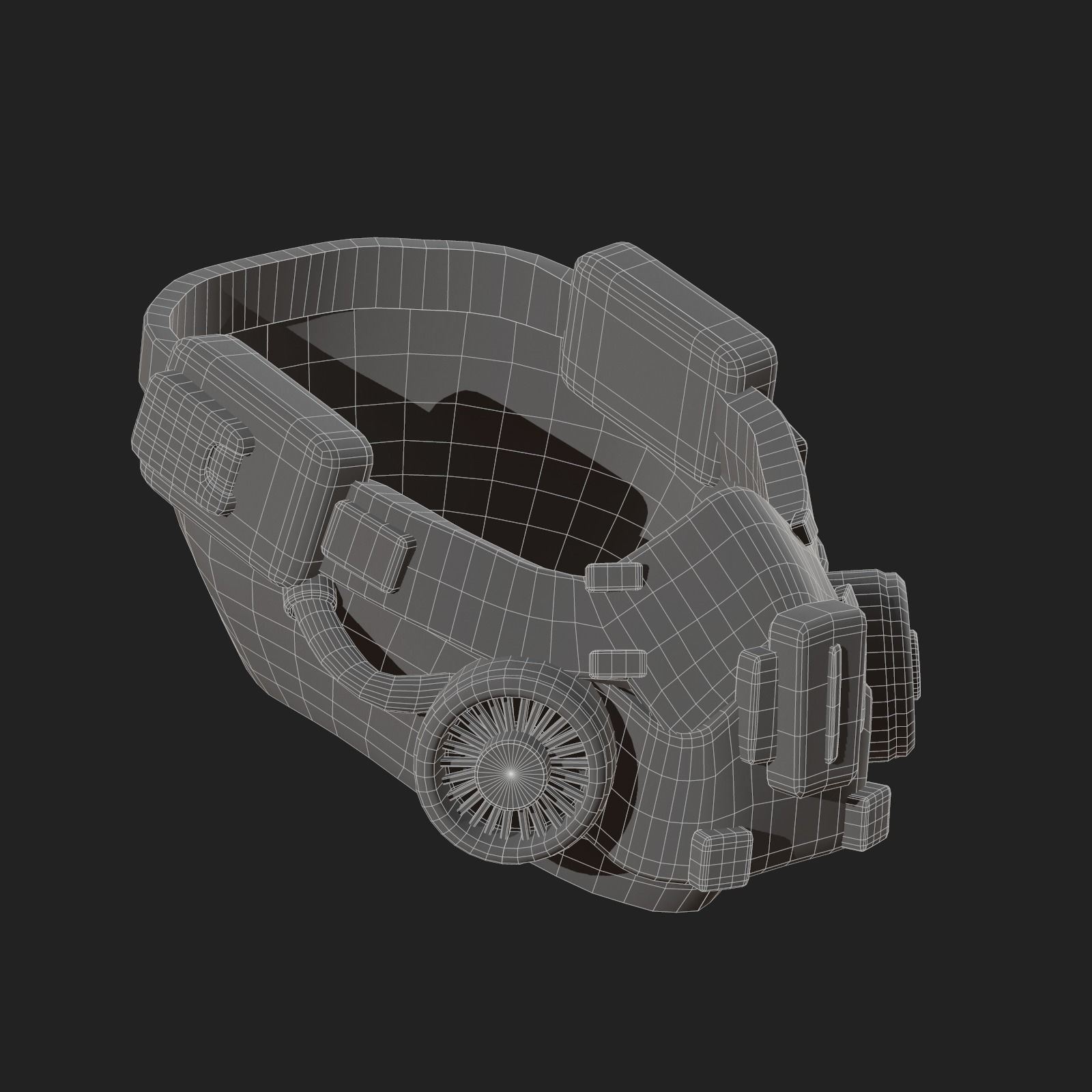 Gas mask scifi futuristic military combat  Low-poly 3D model_12