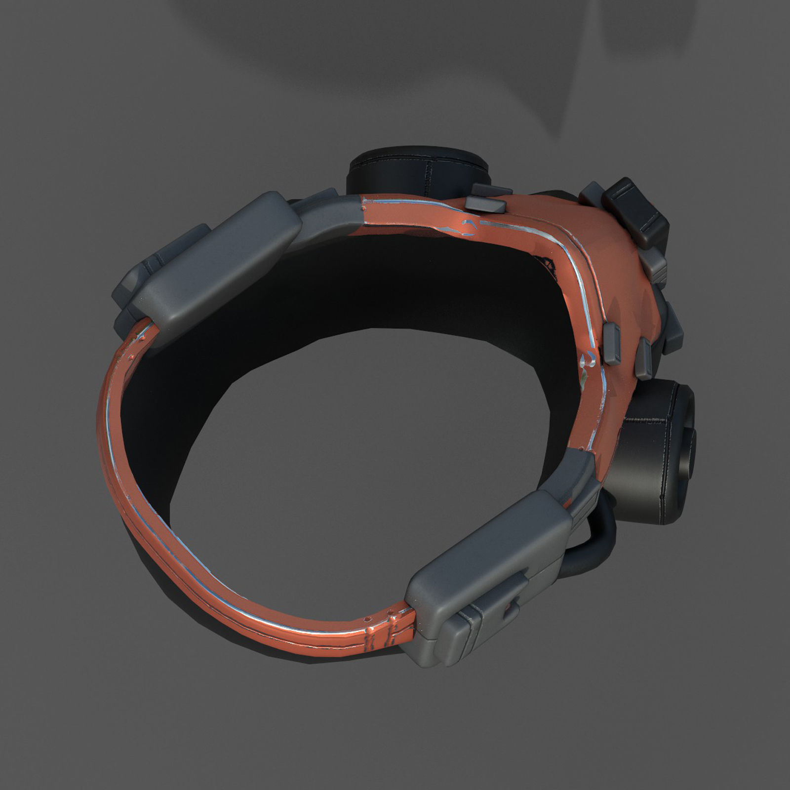 Gas mask scifi futuristic military combat  Low-poly 3D model_9