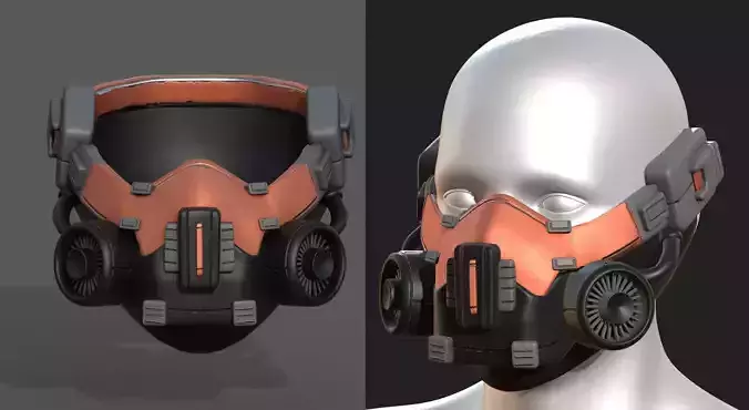 Gas mask scifi futuristic military combat 