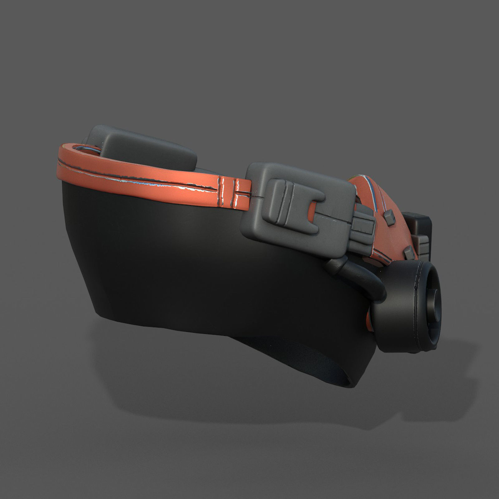 Gas mask scifi futuristic military combat  Low-poly 3D model_6