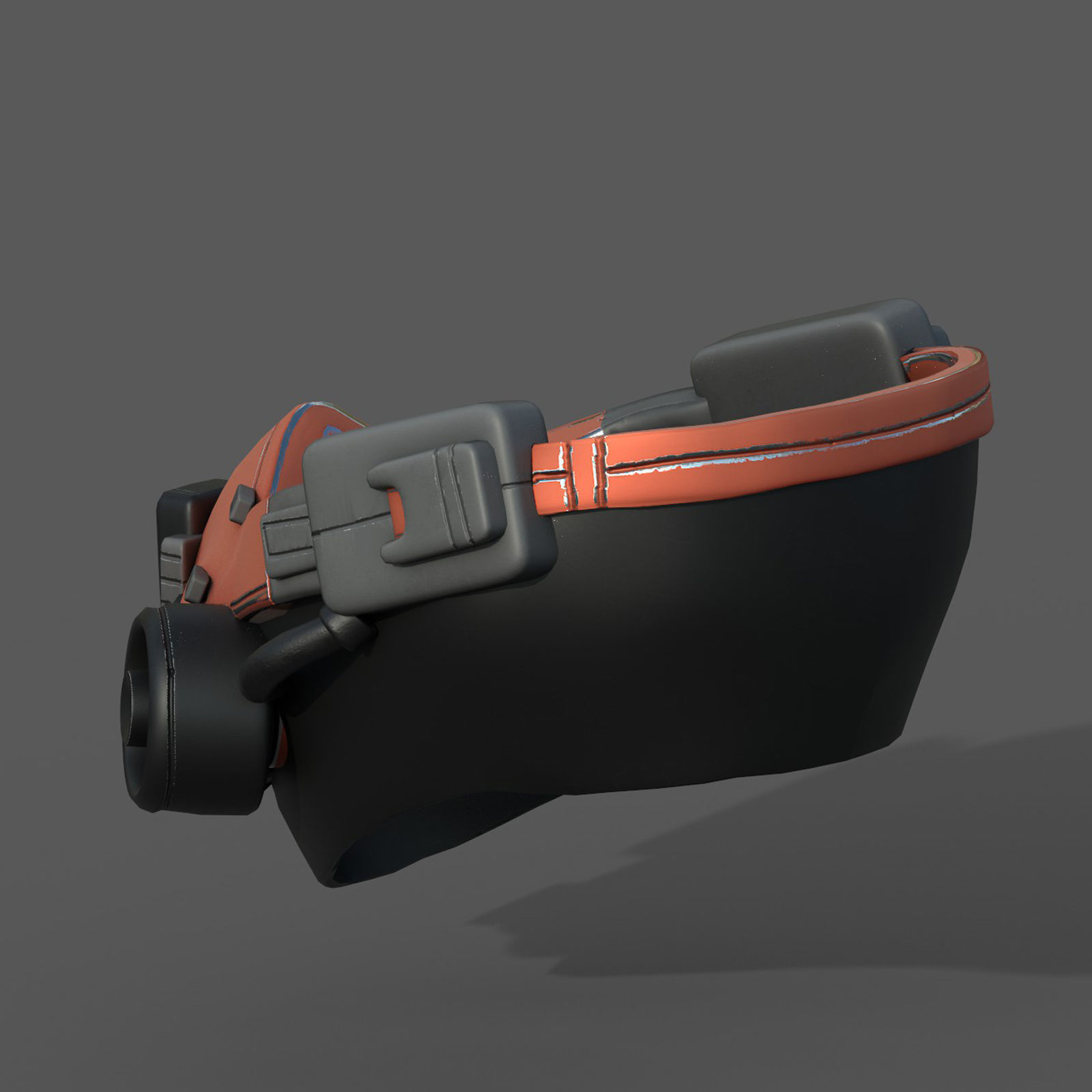 Gas mask scifi futuristic military combat  Low-poly 3D model_8