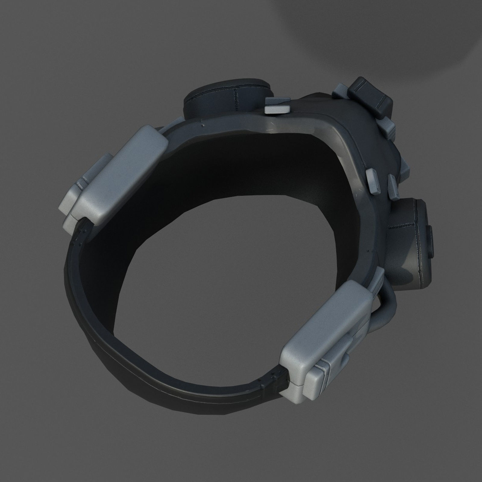 Gas mask helmet scifi futuristic military  Low-poly 3D model_6