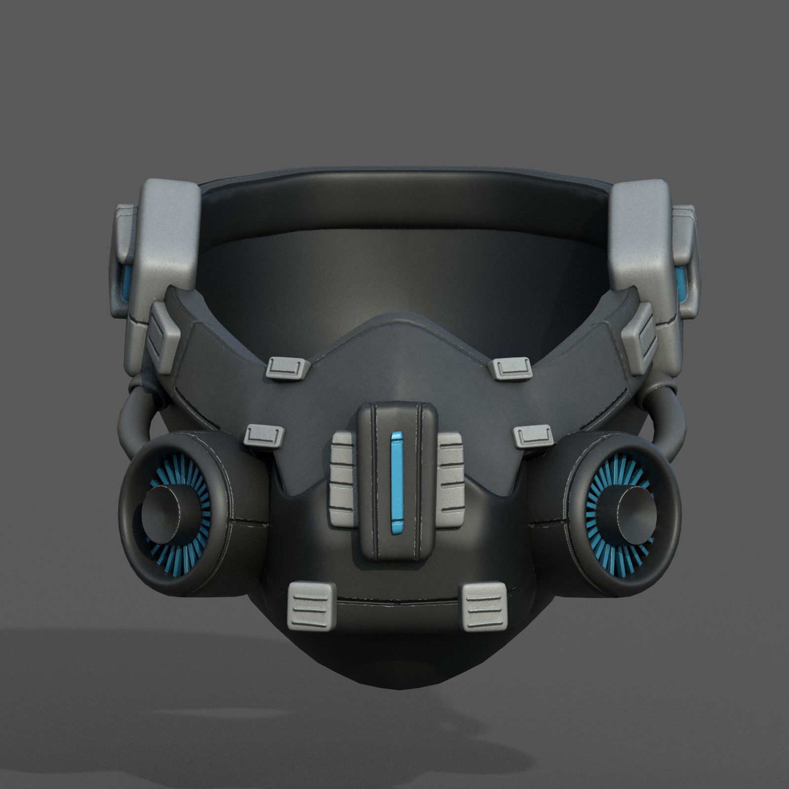 Gas mask helmet scifi futuristic military  Low-poly 3D model_4