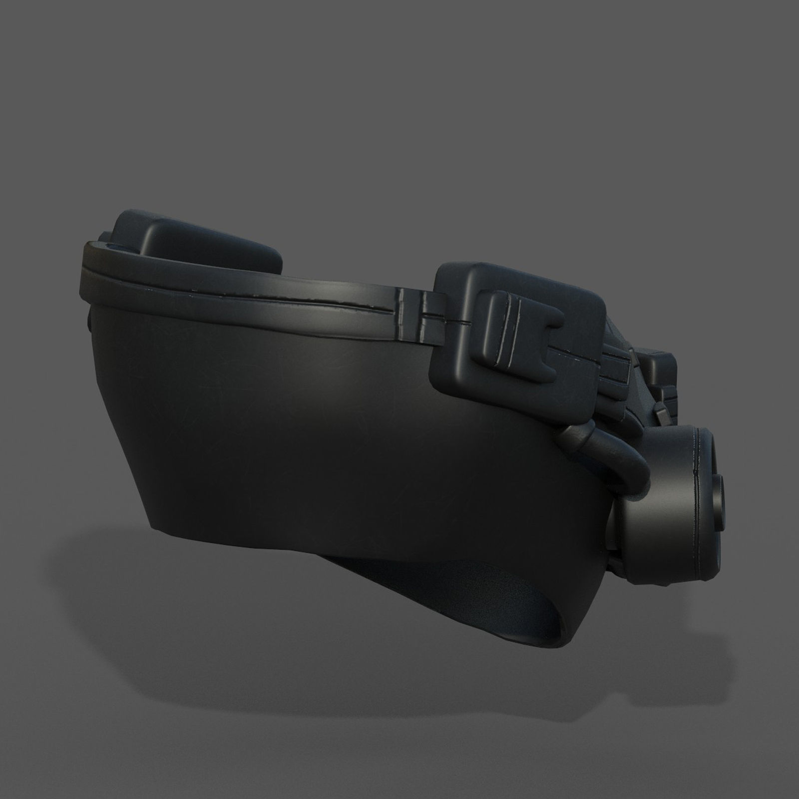 Gas mask respirator scifi futuristic helmet  Low-poly 3D model_6