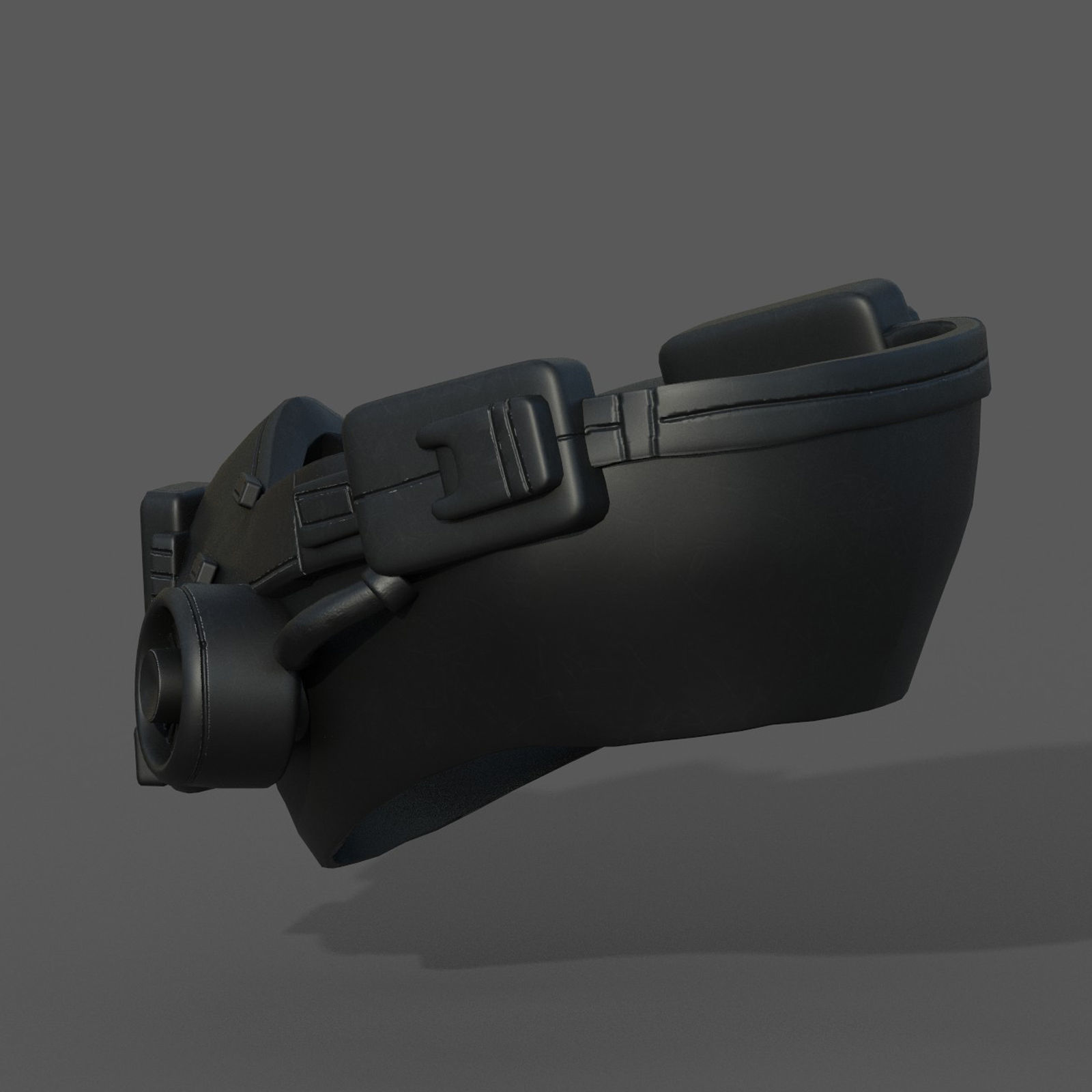 Gas mask respirator scifi futuristic helmet  Low-poly 3D model_9