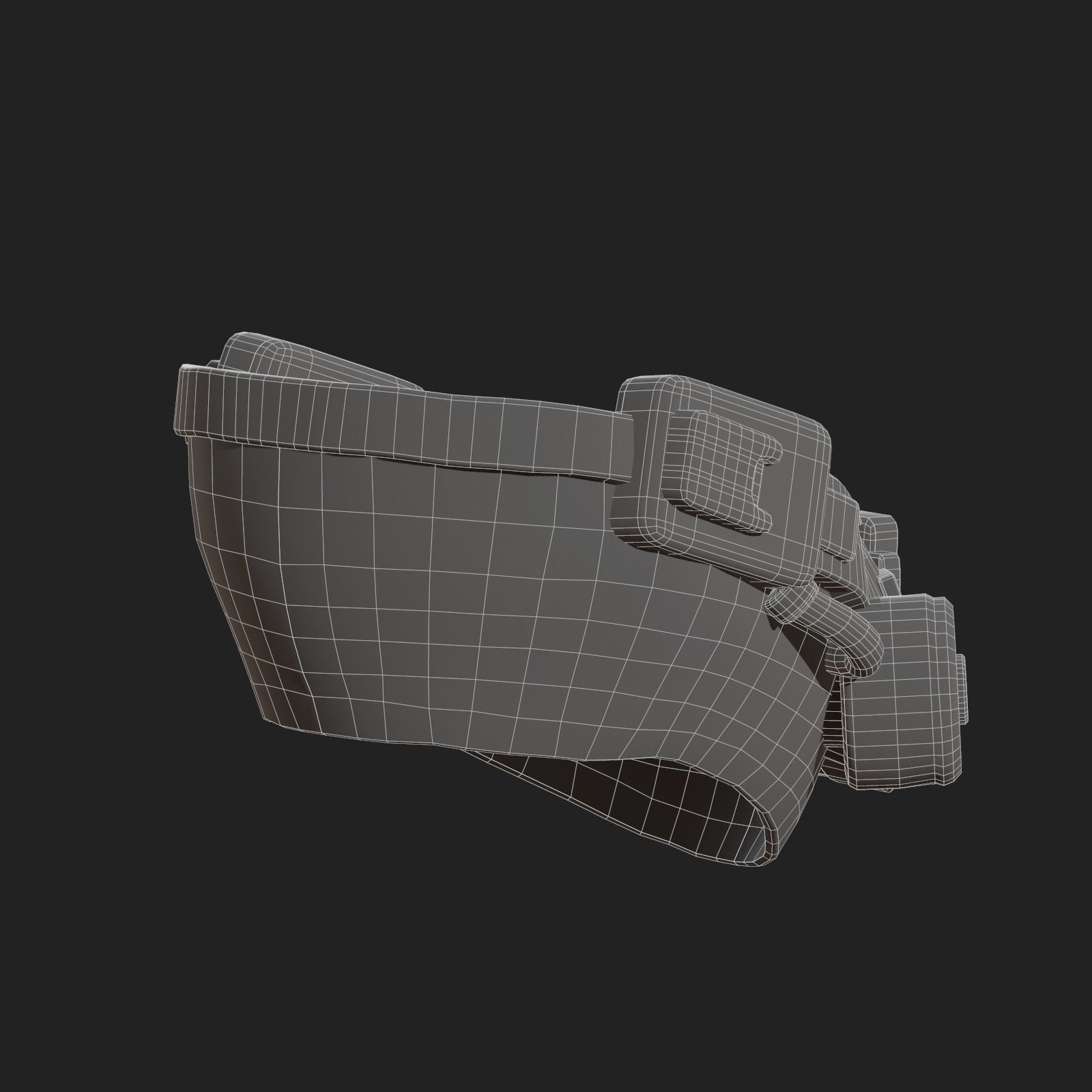 Gas mask respirator scifi futuristic helmet  Low-poly 3D model_10