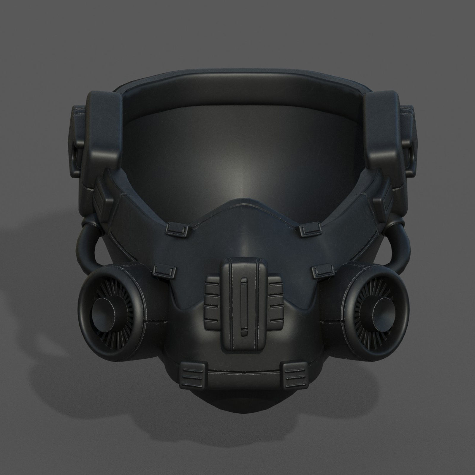 Gas mask respirator scifi futuristic helmet  Low-poly 3D model_3