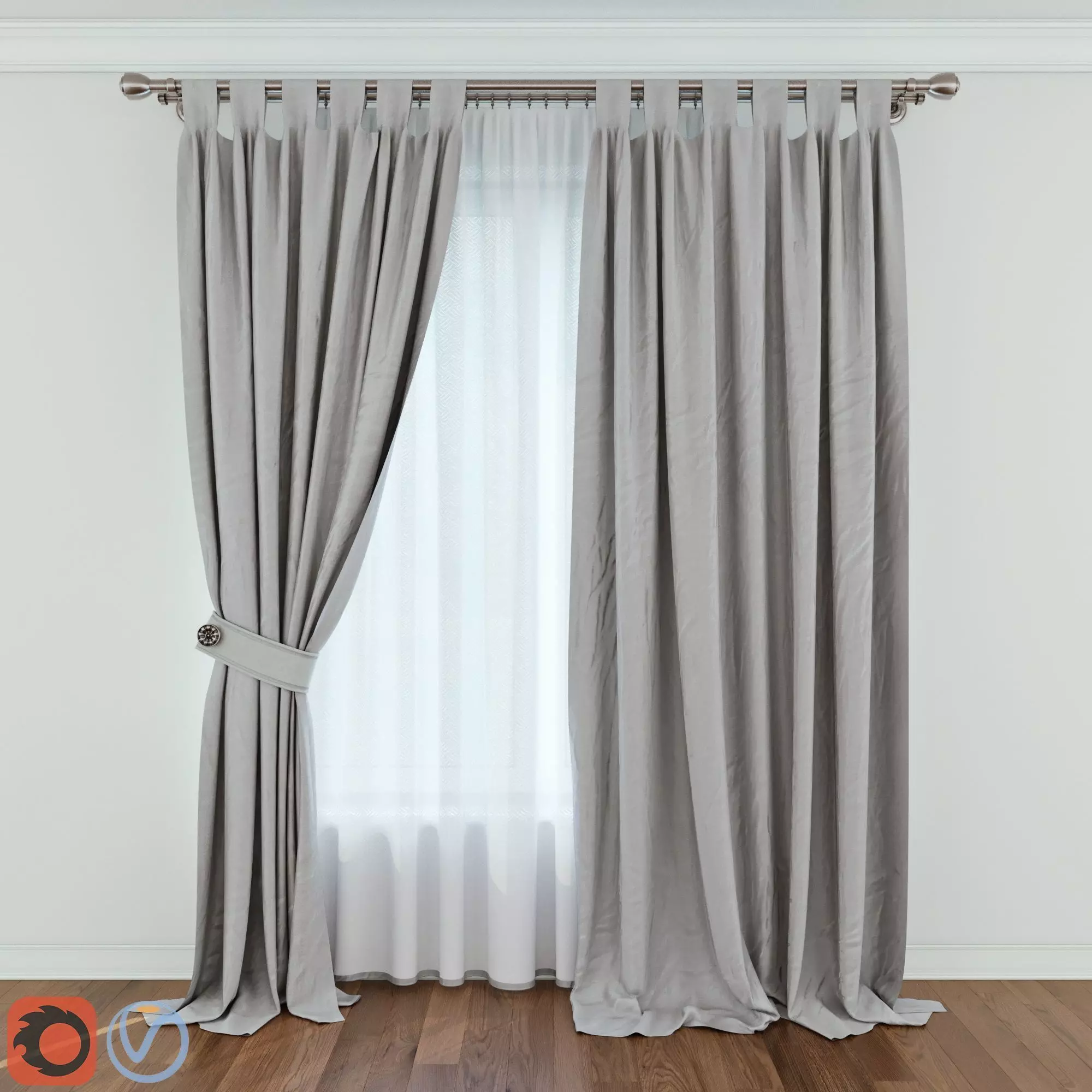 Modern Curtain 11 3D model