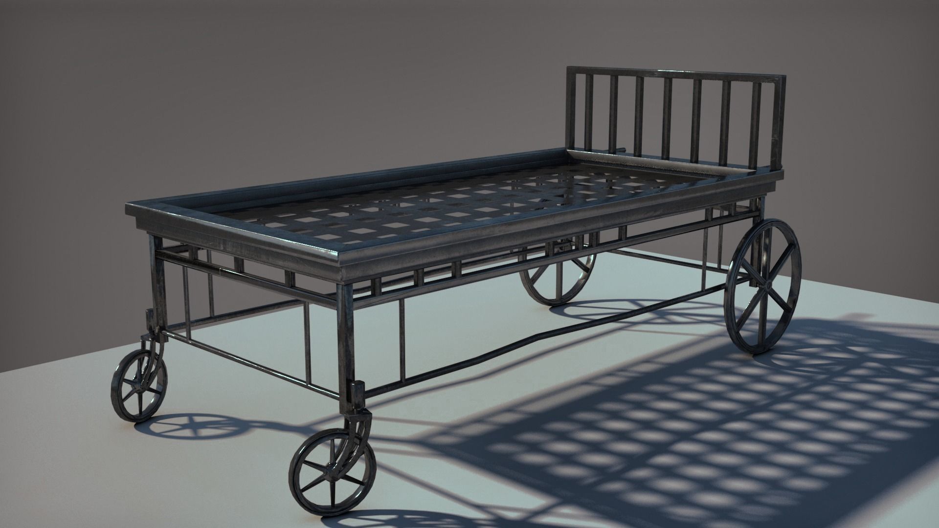 old bed Low-poly 3D model Low-poly 3D model_3