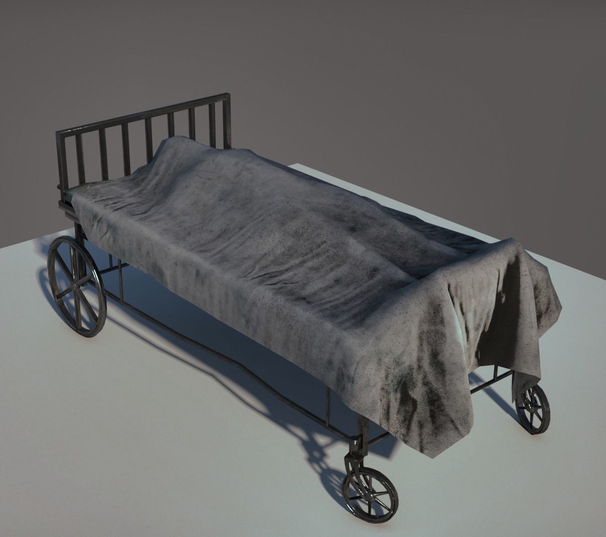old bed Low-poly 3D model Low-poly 3D model_1