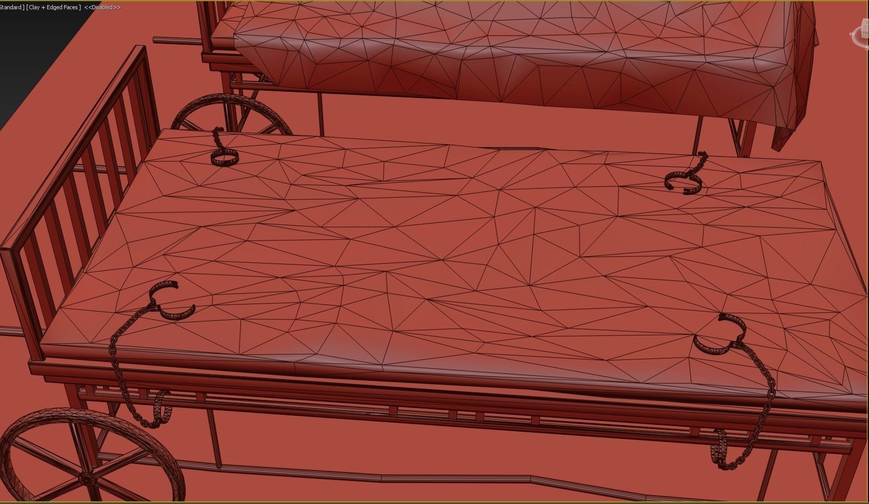 old bed Low-poly 3D model Low-poly 3D model_6