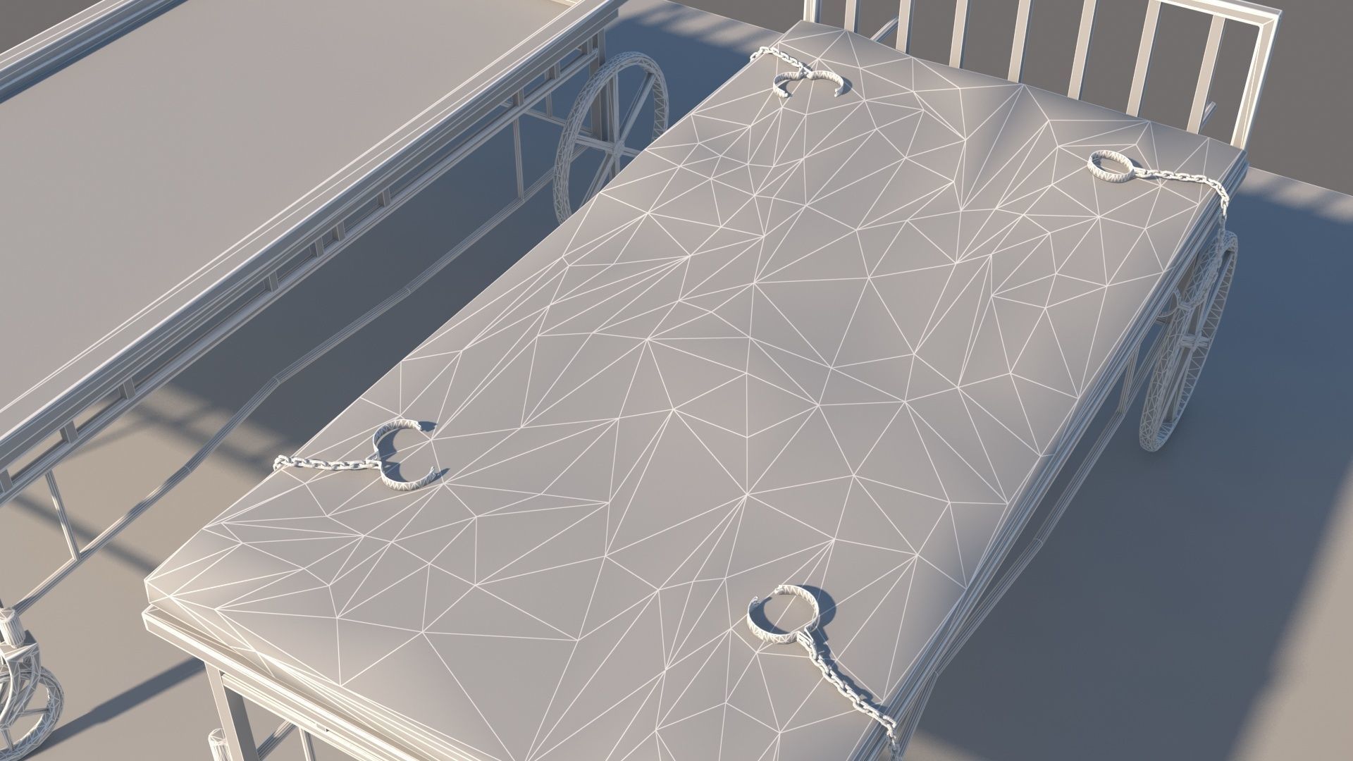 old bed Low-poly 3D model Low-poly 3D model_8