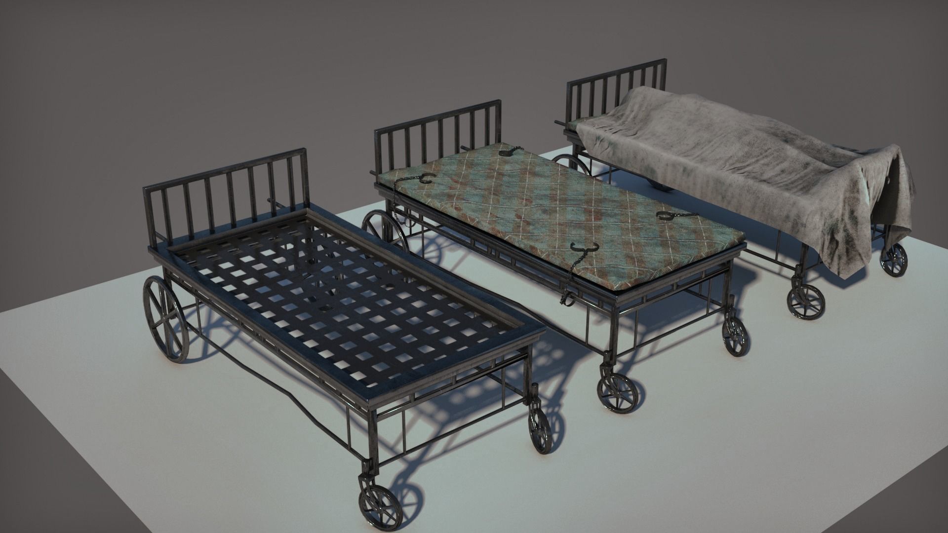 old bed Low-poly 3D model Low-poly 3D model_4